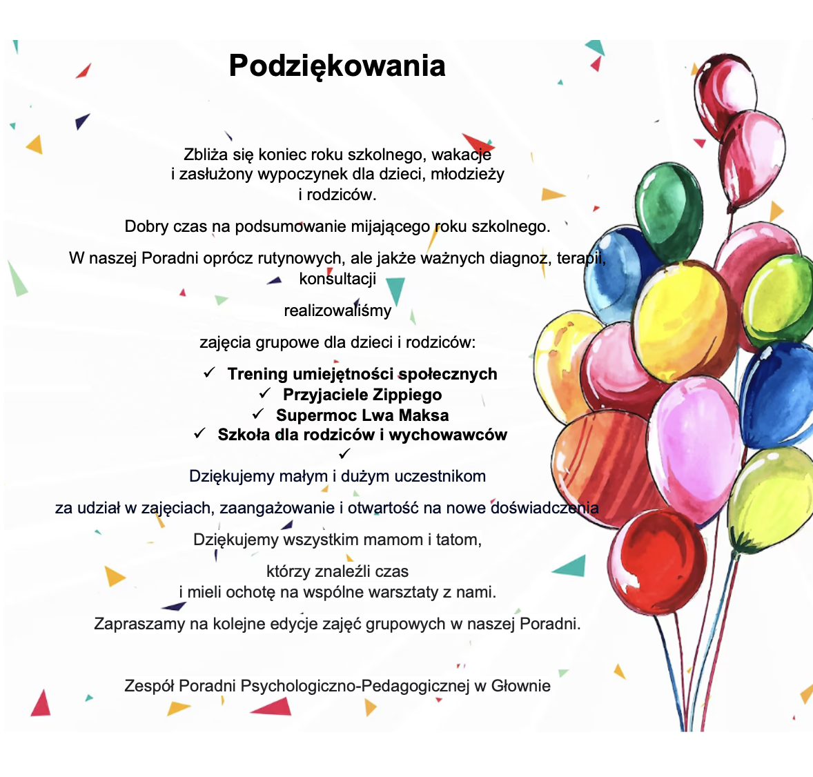 podziekowania